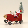 Bil med julemand til ophæng - 9 cm - Rød