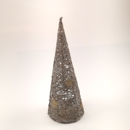 Juletræ cone m lys - 35 cm - Champagnefarvet