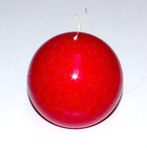 RESTSALG - Kuglelys lak Rød Ø8 x H8 cm