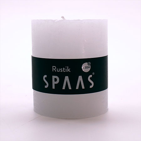 Rustik bloklys SPAAS - Ø7 x H8 cm - Hvid