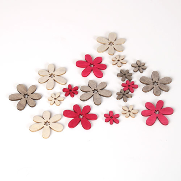 Blomster - 2-4 cm - Grå/Pink
