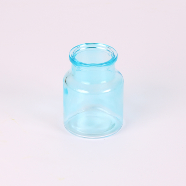 Glasflaske - 7 cm - Lyseblå