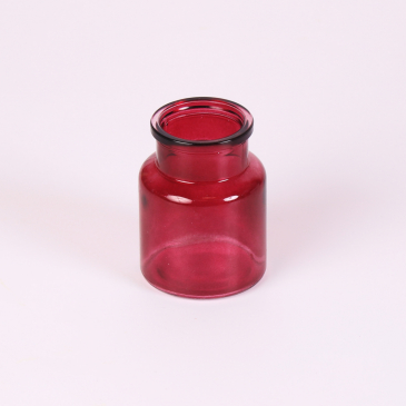 Glasflaske - 7 cm - Mørk Pink