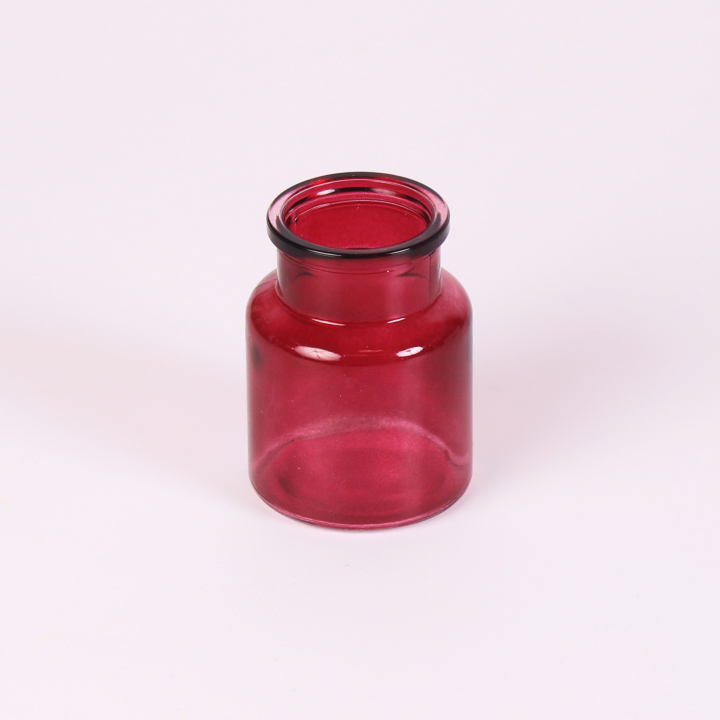 Glasflaske - 7 cm - Mørk Pink