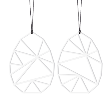 påskeæg med trekanter i hvid - Felius design
