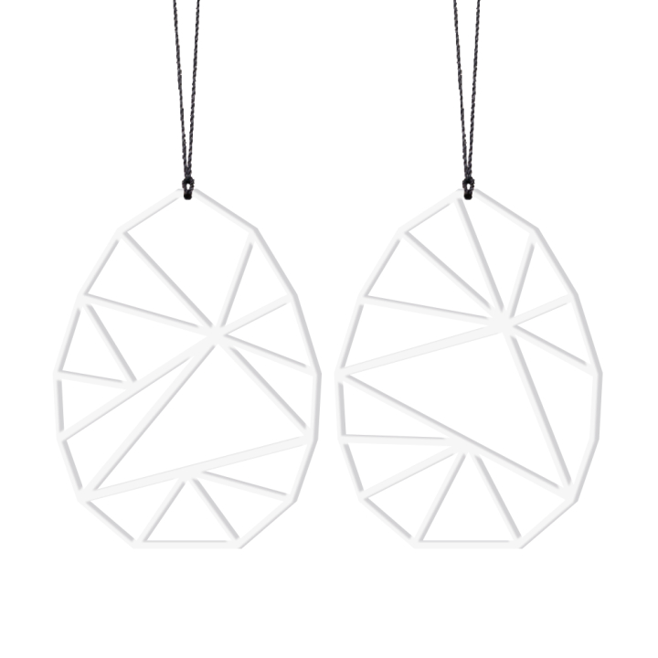 påskeæg med trekanter i hvid - Felius design
