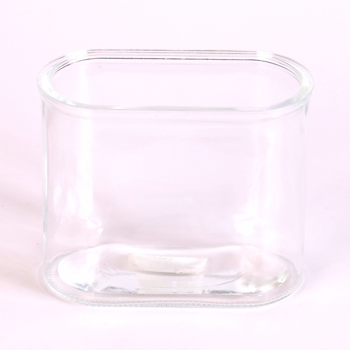 Oval vase - Kraftigt Klar glas - L 15 cm x B 9 cm x H 24 cm
