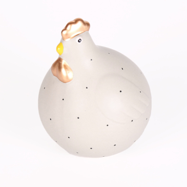 Hulda keramik høne - 12 cm - Grå