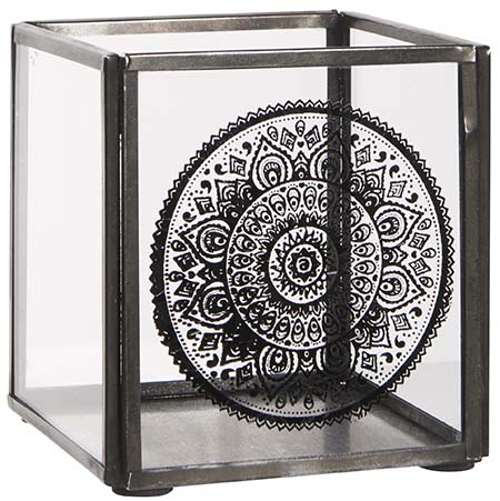 Lysestage Orientalsk -  10 x 10 cm - Glas