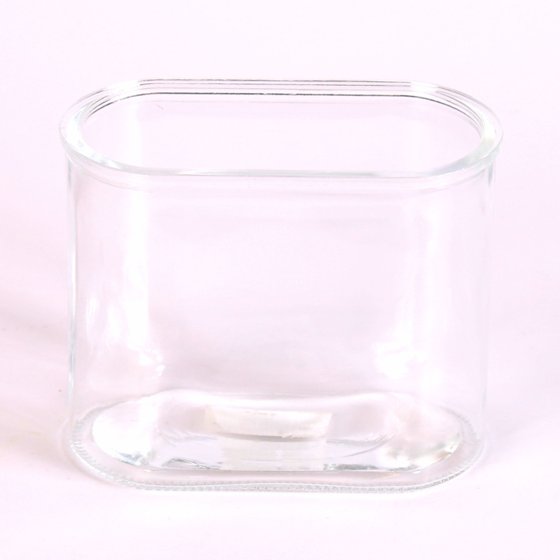Billede af 2. sortering Oval vase - Kraftigt Klar glas - L 15 cm x B 9 cm x H 12 cm