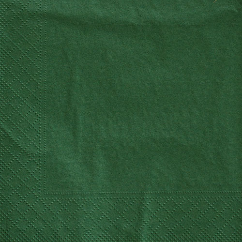 Frokostserviet - 20 stk - 33 cm x 33 cm - Flaskegrøn