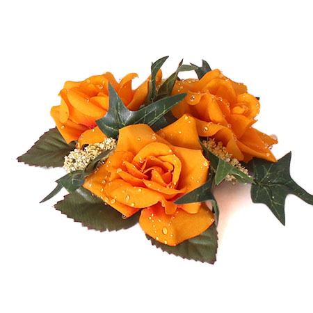 8: Orange - Lille rose med vanddråber - Lyskrans