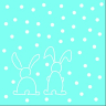 Tekstilserviet Rabbits Turkis - 12 stk. - 40 x 40 cm