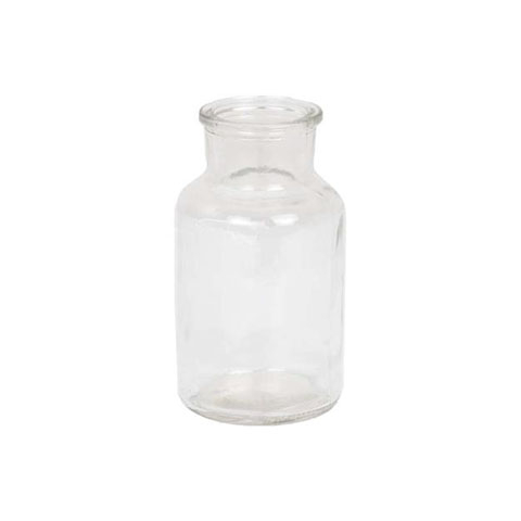Flaskevase rund - Klar - H 12 x Ø 7 cm