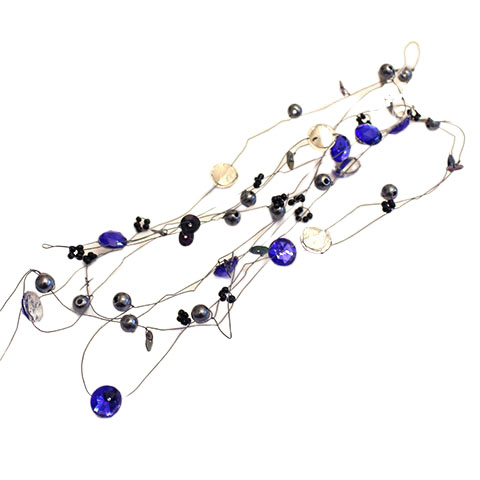 #3 - Blå guirlande m/perler og pailletter