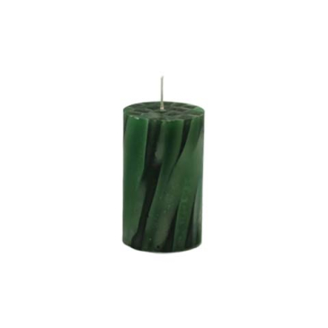 Mørkegrøn marmor bloklys - Ø 6 x 10 cm