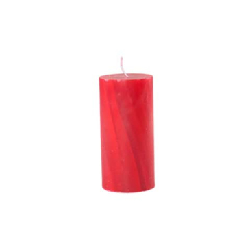 Rød marmor bloklys- Ø 6 x 13 cm