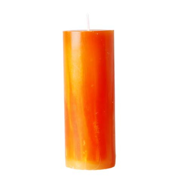 Orange marmor bloklys - Ø 6 x 16 cm
