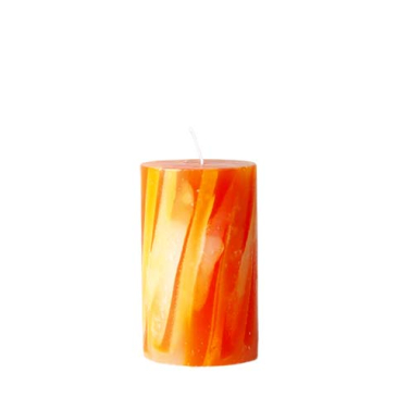Orange marmor bloklys Ø 6 x 10 cm