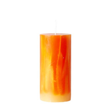 Orange marmor bloklys -ø 6 x 13 cm