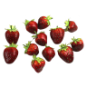 Jordbær plast - Rød 4-5 cm - 12 stk