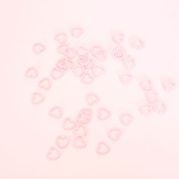 Hjerte af perler plast - Rosa 