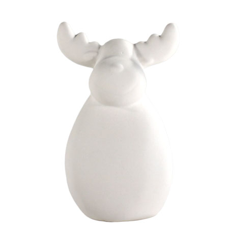 Julerensdyr keramik - Mat Hvid - 19,5 cm