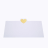Bordkort - Hvid med guld hjerte - 10 x 5 cm - 10 stk