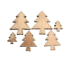 Juletræer i træ med glimmer - Natur - 6 stk