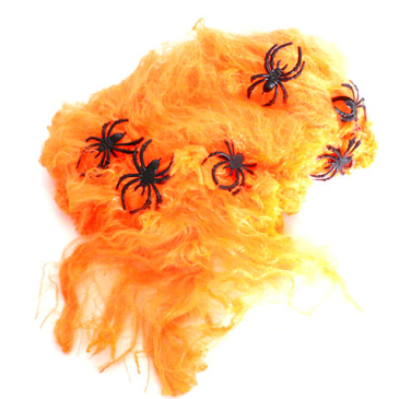 Spindelvæv pynt orange