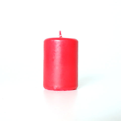 Billede af Bloklys - H 6 cm x Ø 4 cm - Rød