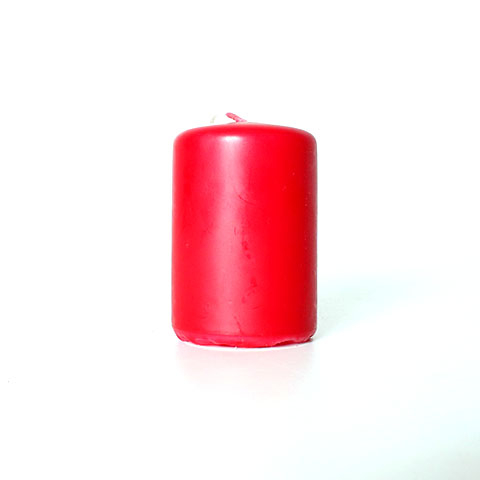 Bloklys Rubinrød H 6 cm x Ø 4 cm