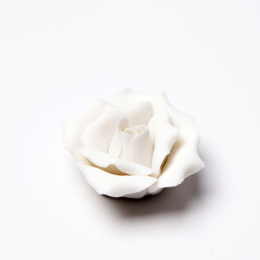 Små runde keramik roser - Hvide