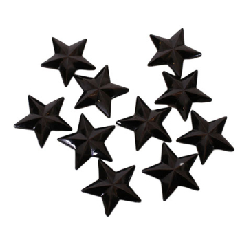 Stjerner i akryl - 10 stk - Ø 3,5 cm - Sort
