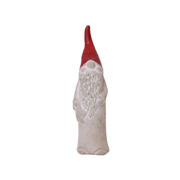 Julemand i beton m Rød hue - 18 cm høj