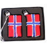 Juleophæng Norsk flag - 5,5 x 3 cm- 2 stk. - Rød og blå