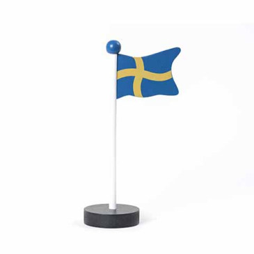 Bordflag i træ - H 20 cm - Svensk