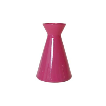 Pink trekantet glasvase - Elisabeth- H 11 cm