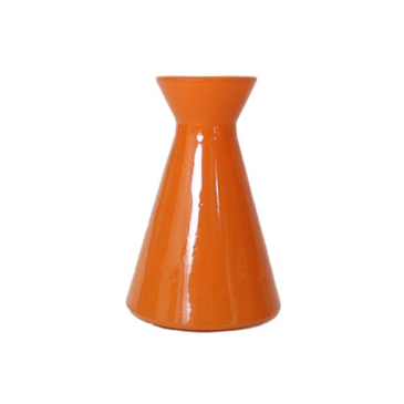 Orange trekantet glasvase - Elisabeth- H 11 cm