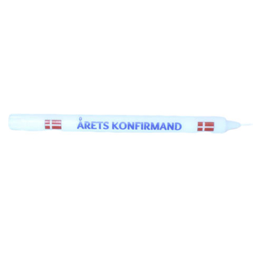 Kronelys - Årets konfirmand - Blå - H 30 cm