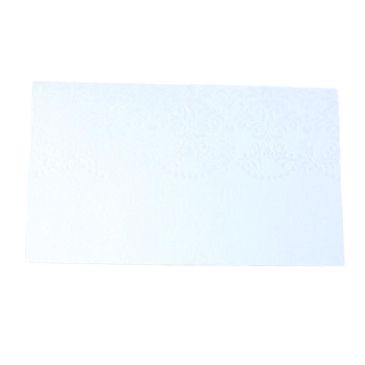 Bordkort - Hvid med perlemor - 10 stk