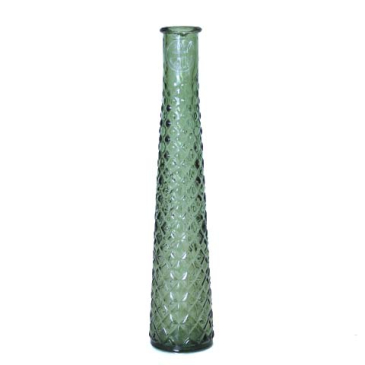 Flaskevase Mørkegrøn - H 31 x Ø 6 cm