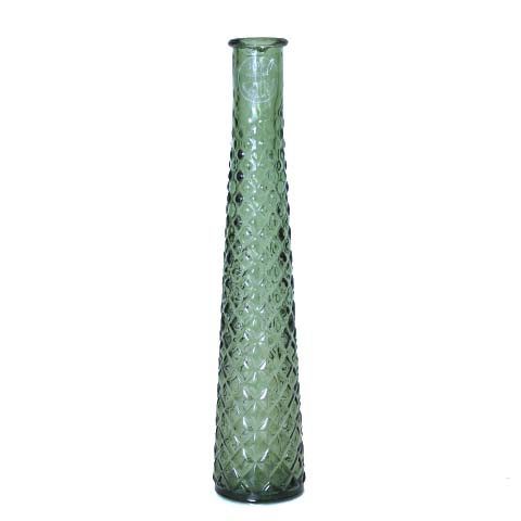 6: Flaskevase Mørkegrøn - H 31 x Ø 6 cm