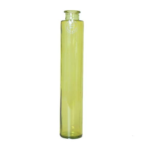 Flaskevase Gul glat - H 31 x Ø 6 cm