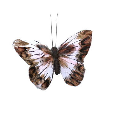 Sommerfugl - Brun og lyserød - 10 x 10 cm
