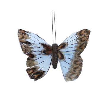 Sommerfugl - Brun og lyseblå - 10 x 10 cm