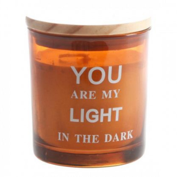 Lys i glas med låg - You Are -H 8 x Ø 7,5 cm