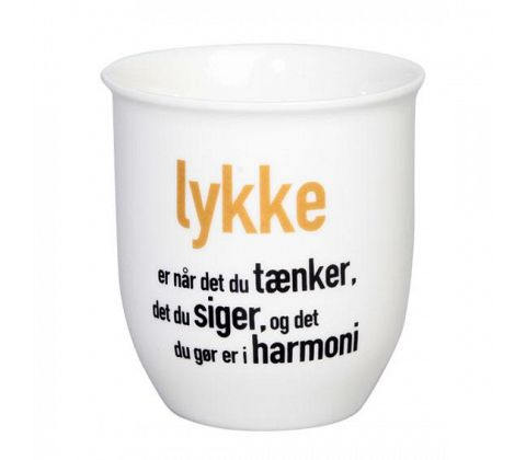 Krus Lykken Er Harmoni - Keramik H 9 x Ø 7 cm