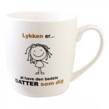 Krus Lykken Er Datter - Keramik H 9 x Ø 8,5 cm