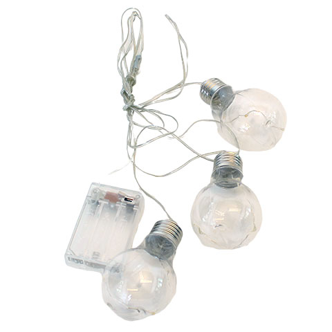LED Lyskæde med 3 pærer - H 50 cm